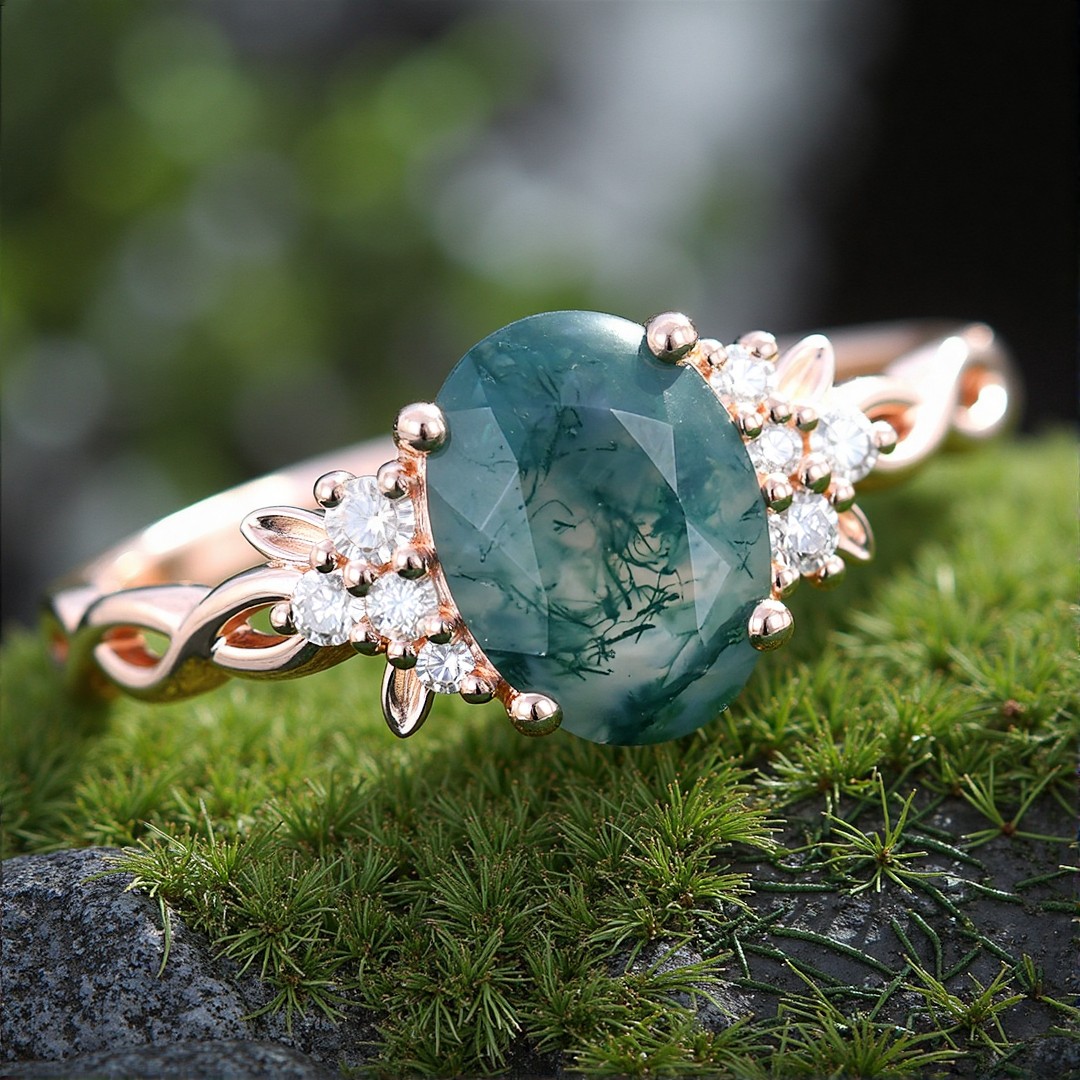 1CT Oval Cut Moissanite Engagement Rings In Sterling Silver