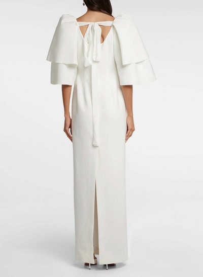 Sheath/Column 1/2 Sleeves Floor-Length Matte Satin Wedding Dresses With Cascading Ruffles