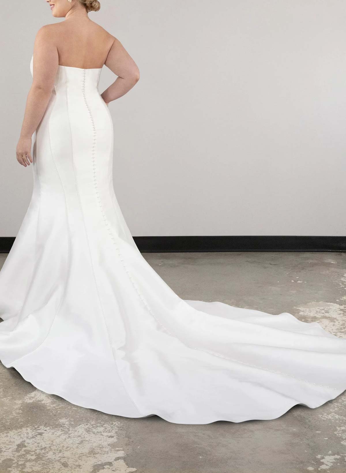 Trumpet/Mermaid Strapless Sleeveless Cathedral Satin Wedding Dresses With Beading