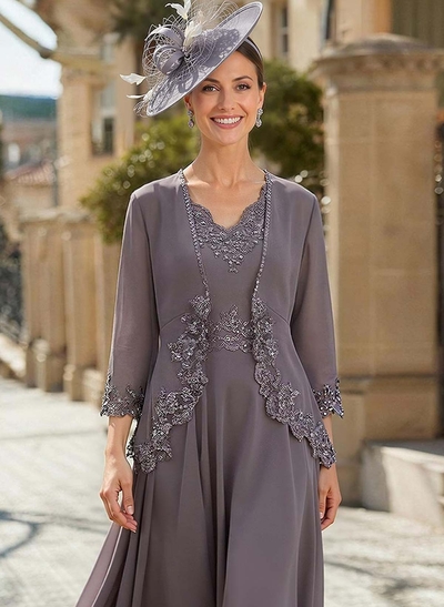 Open Front Chiffon Shawl With Lace