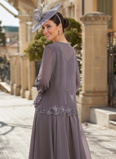 Open Front Chiffon Shawl With Lace