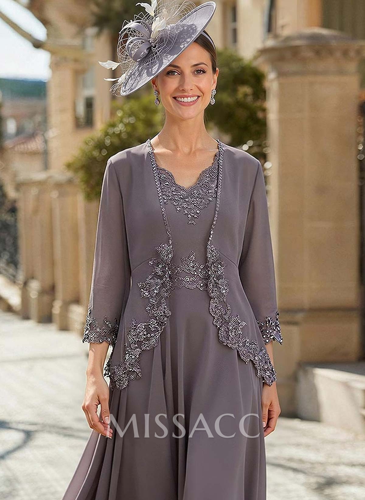 Open Front Chiffon Shawl With Lace Open Front Chiffon Shawl With Lace