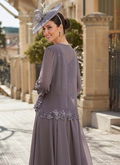 Open Front Chiffon Shawl With Lace