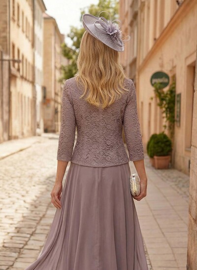 Open Front Chiffon/Lace Shawl With Lace