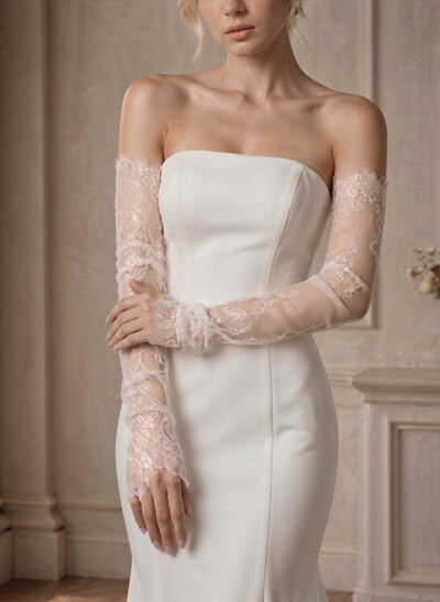 Fingerless Opera Length Lace Bridal Gloves