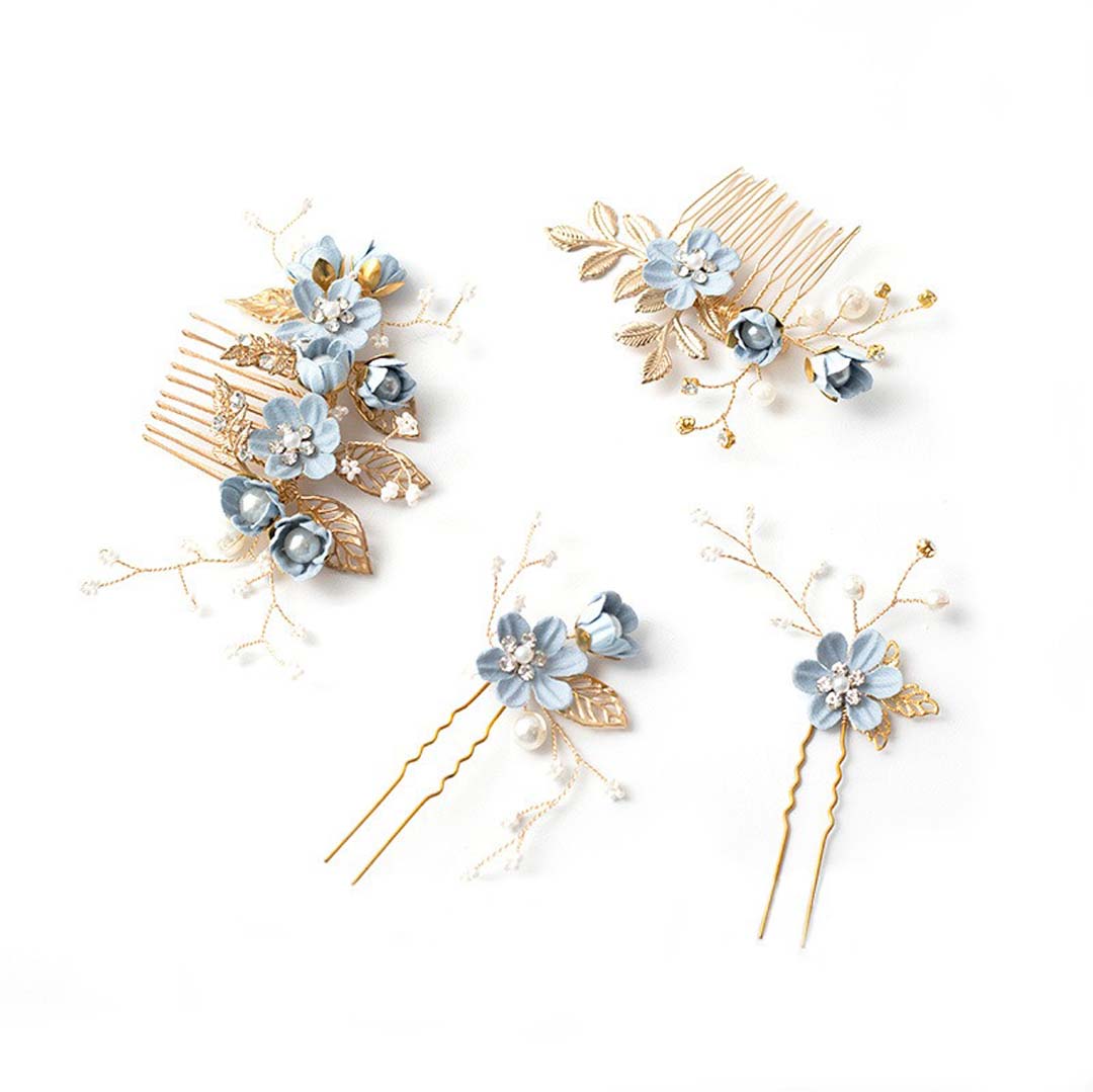 Floral Hair Clips Bridal Headpiece