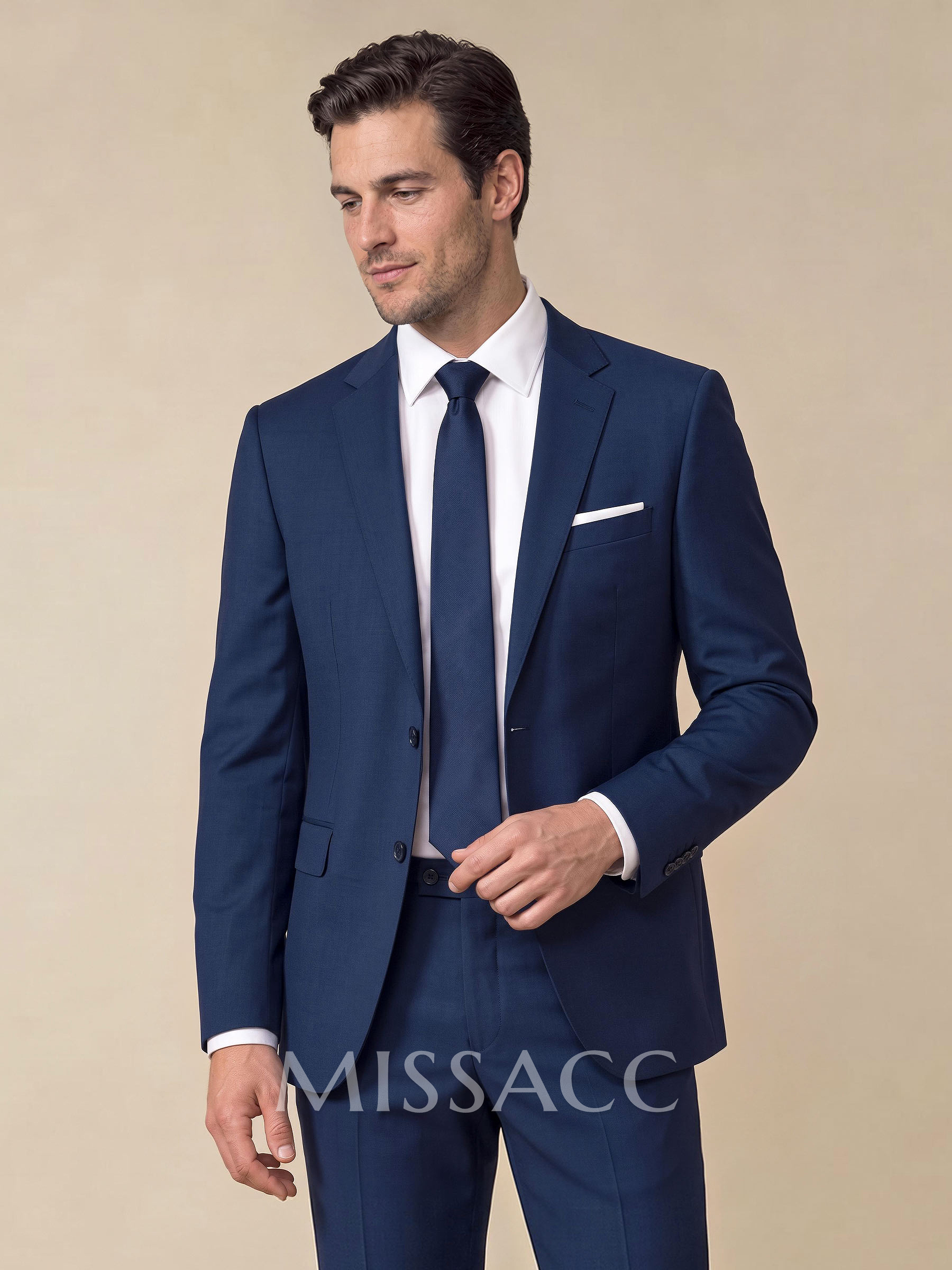 Classic Notch Lapel Single Breasted Suit Jackets