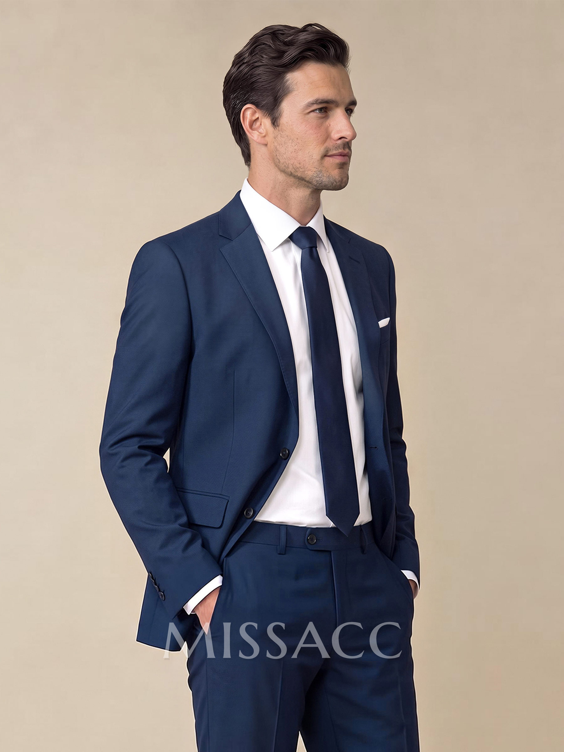 Classic Notch Lapel Single Breasted Suit Jackets