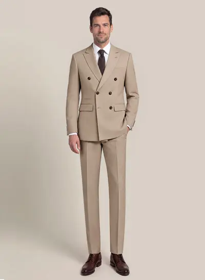Retro Notch Lapel Double Breasted 2-Piece Suits
