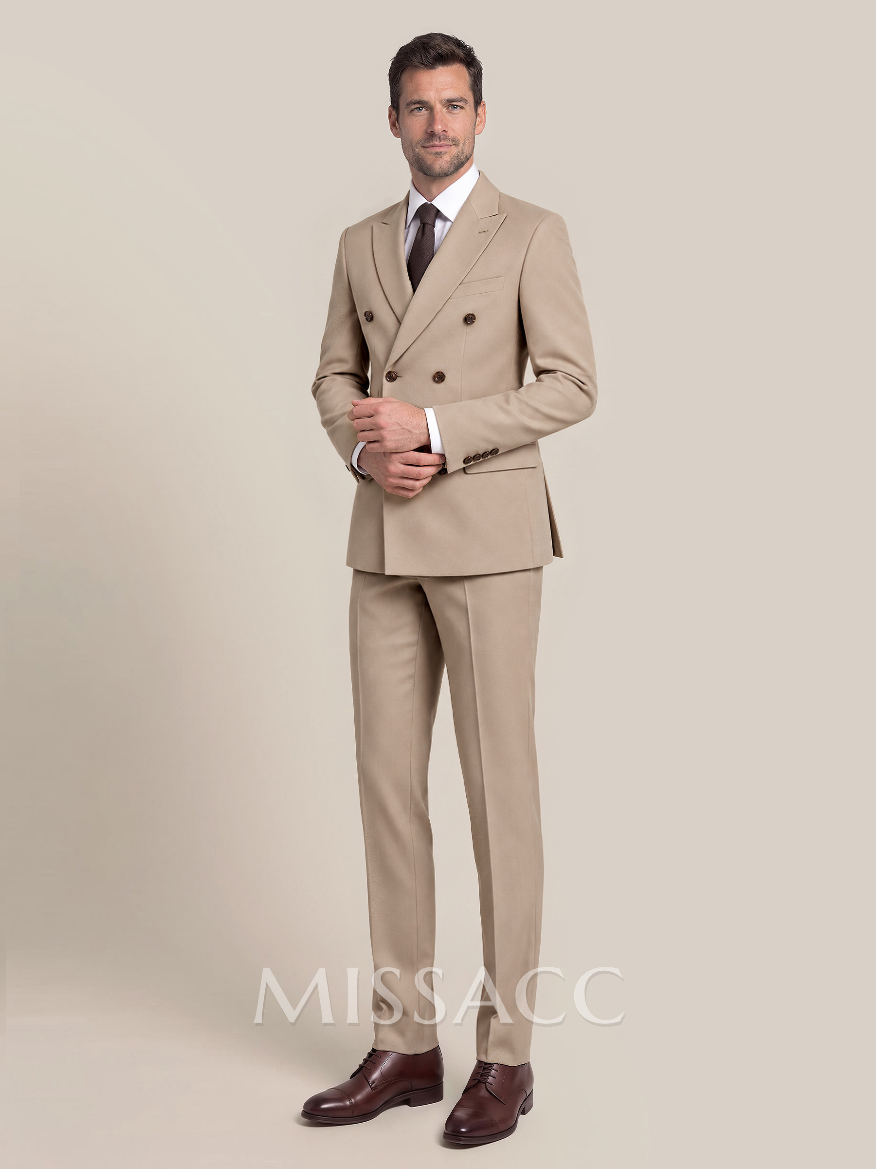 Retro Notch Lapel Double Breasted 2-Piece Suits