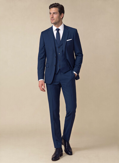 Classic Notch Lapel Single Breasted 3-Piece Suits