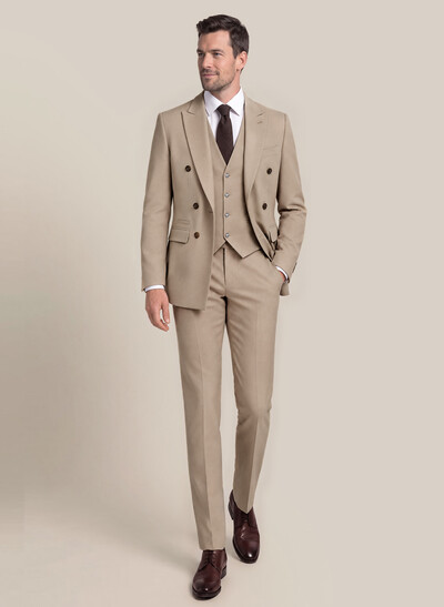Retro Notch Lapel Double Breasted 3-Piece Suits