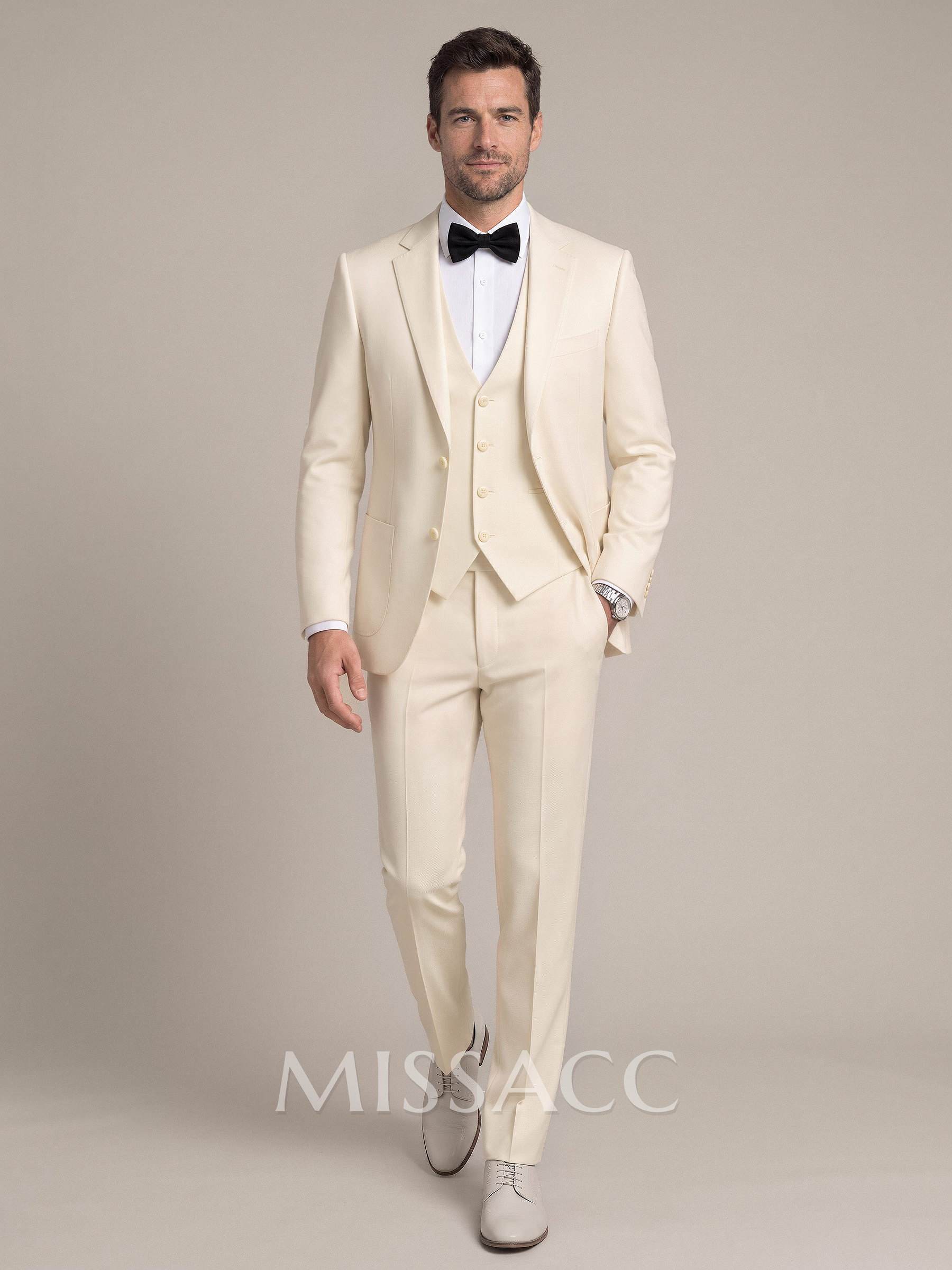Classic Notch Lapel Single Breasted 3-Piece Suits
