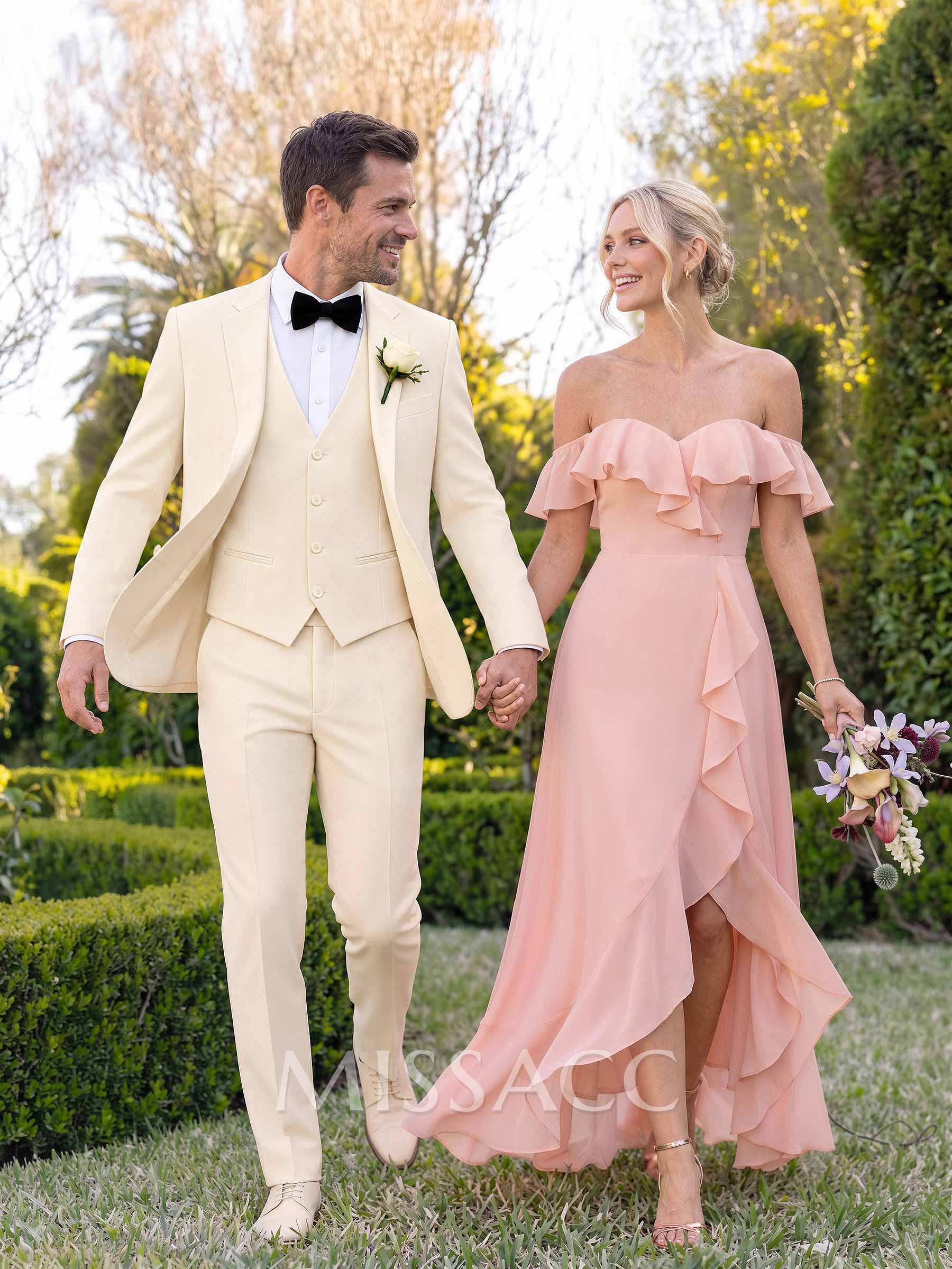 Classic Notch Lapel Single Breasted 3-Piece Suits