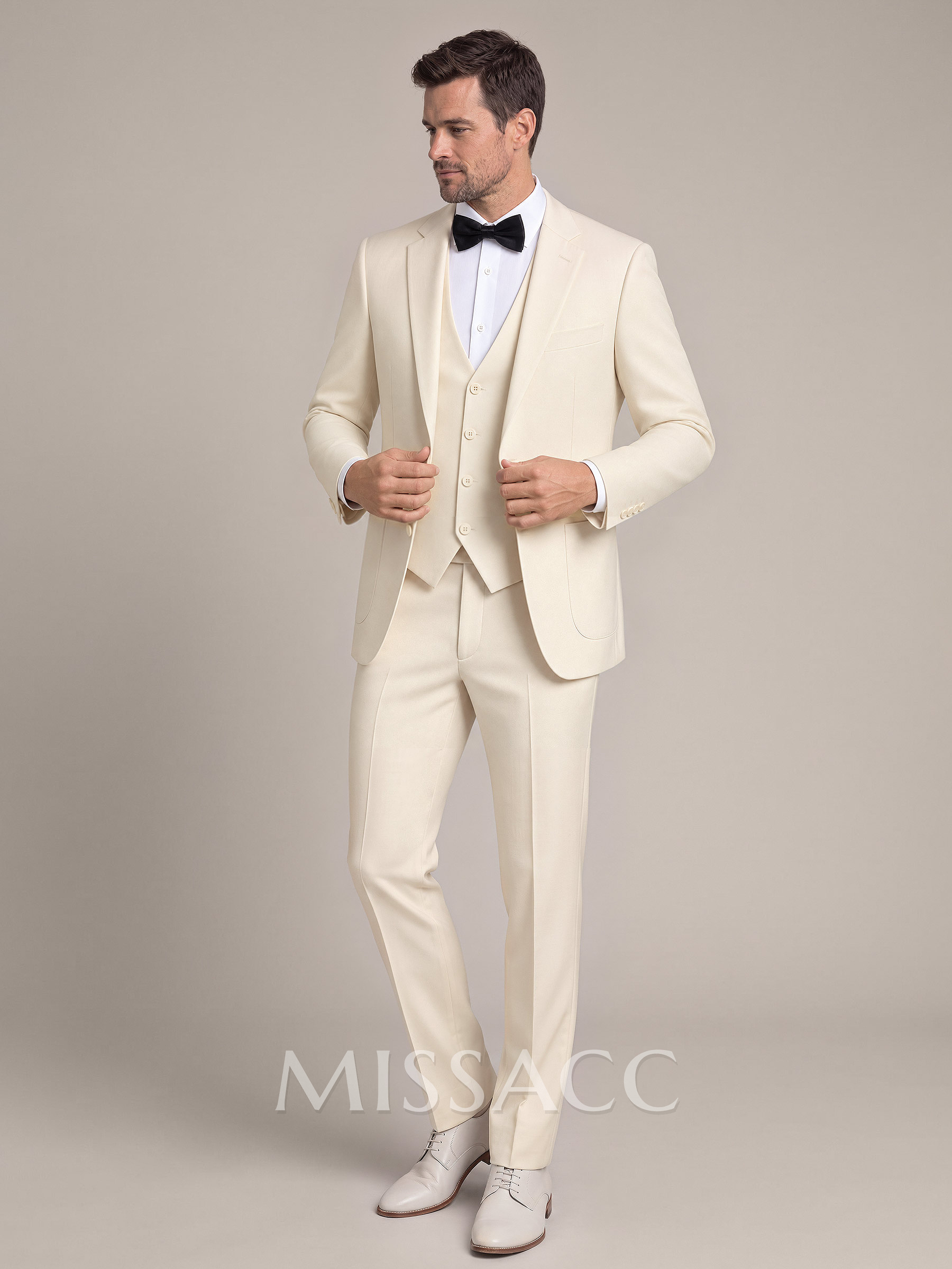 Classic Notch Lapel Single Breasted 3-Piece Suits