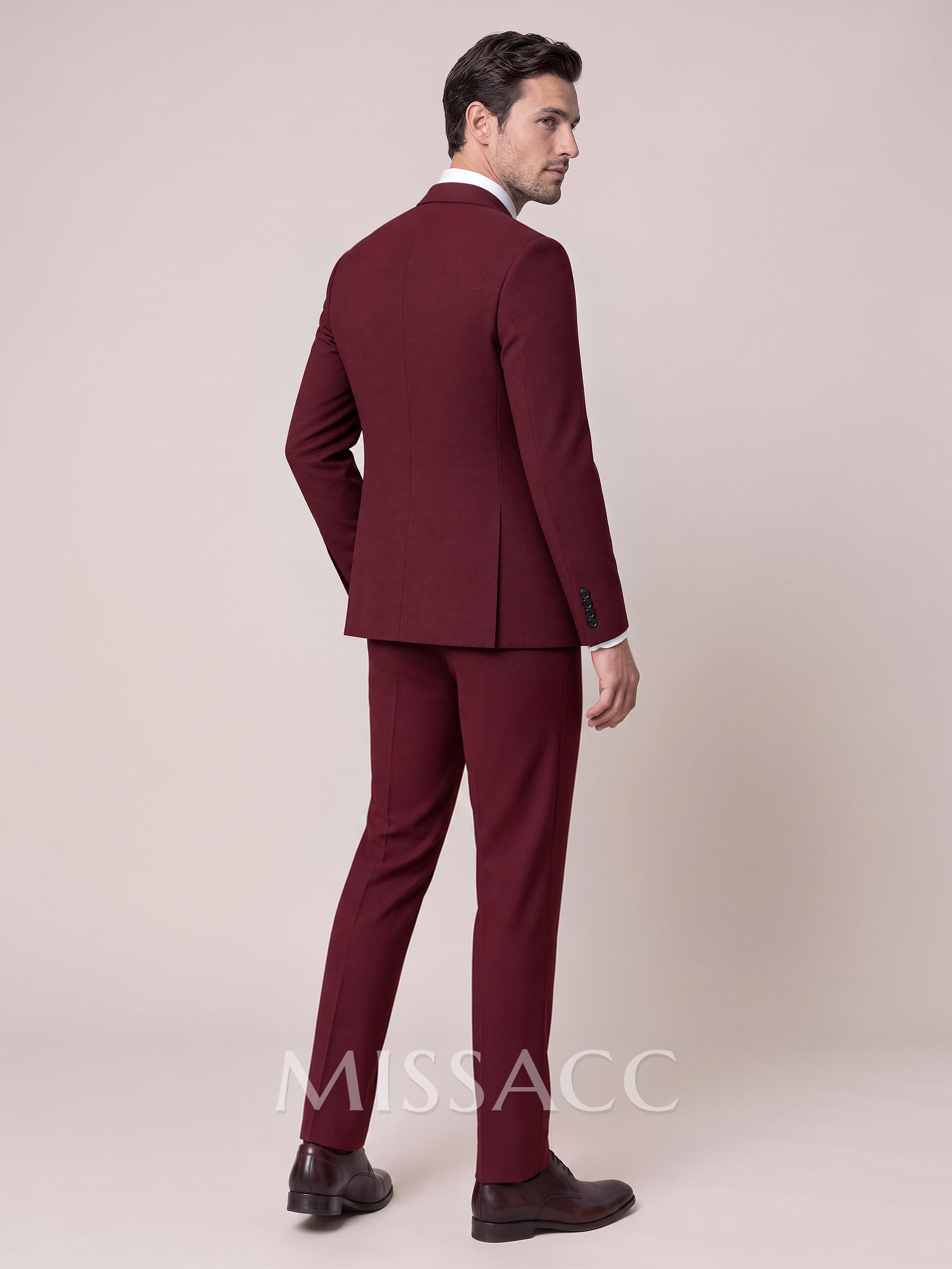 Classic Sharp Collar Single Breasted 3-Piece Suits