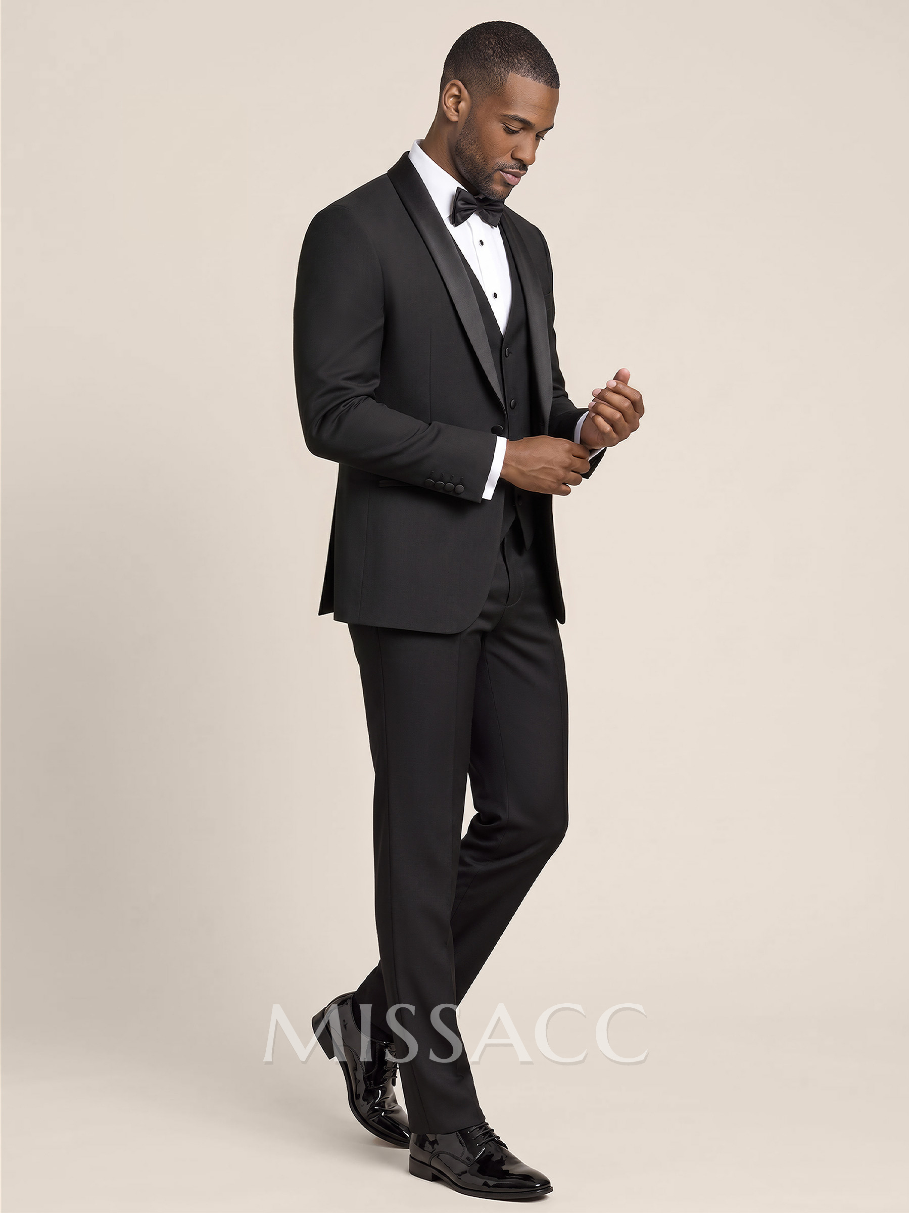 Classic Shawl Collar Single Breasted 3-Piece Suits