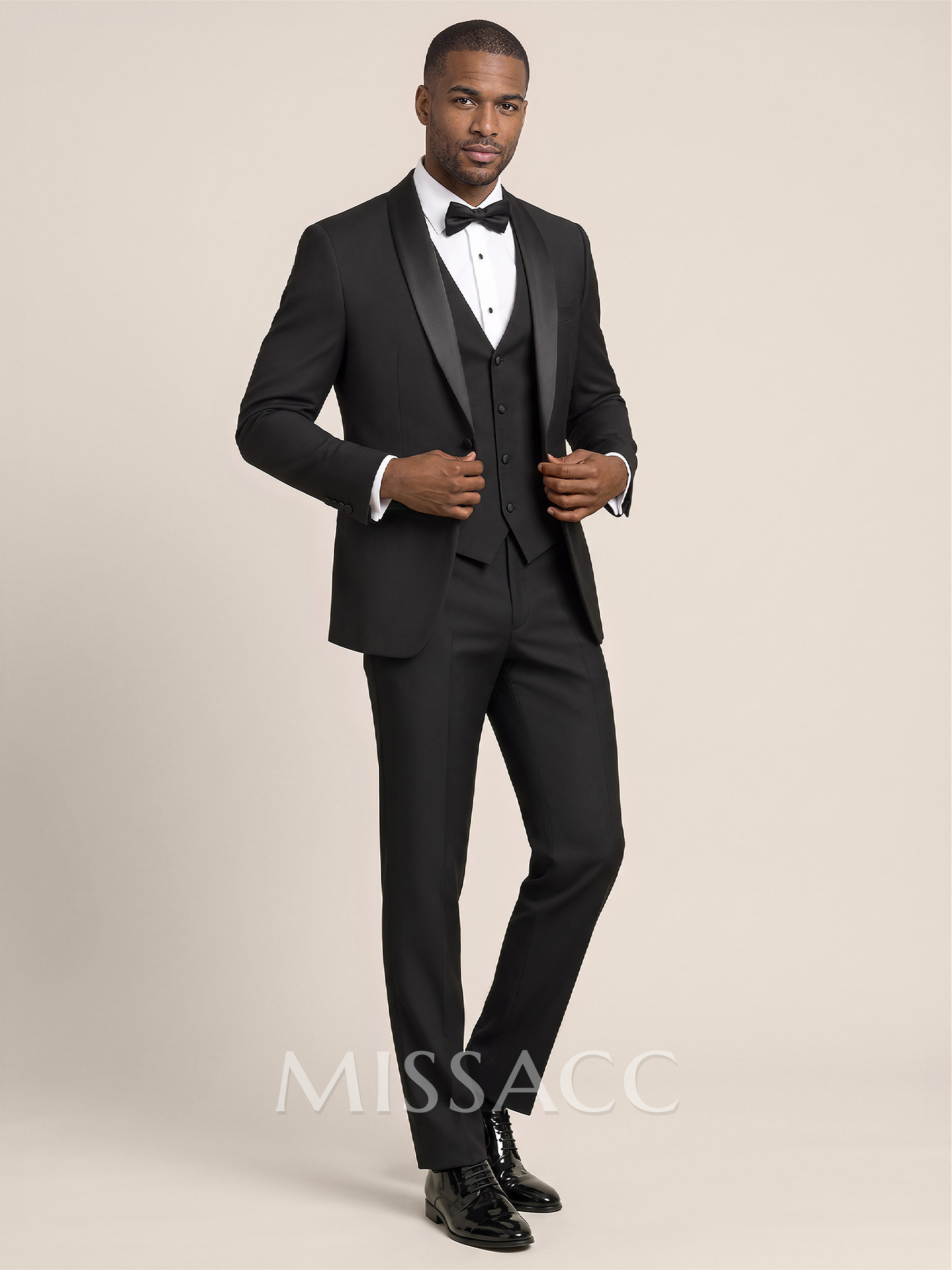 Classic Shawl Collar Single Breasted 3-Piece Suits