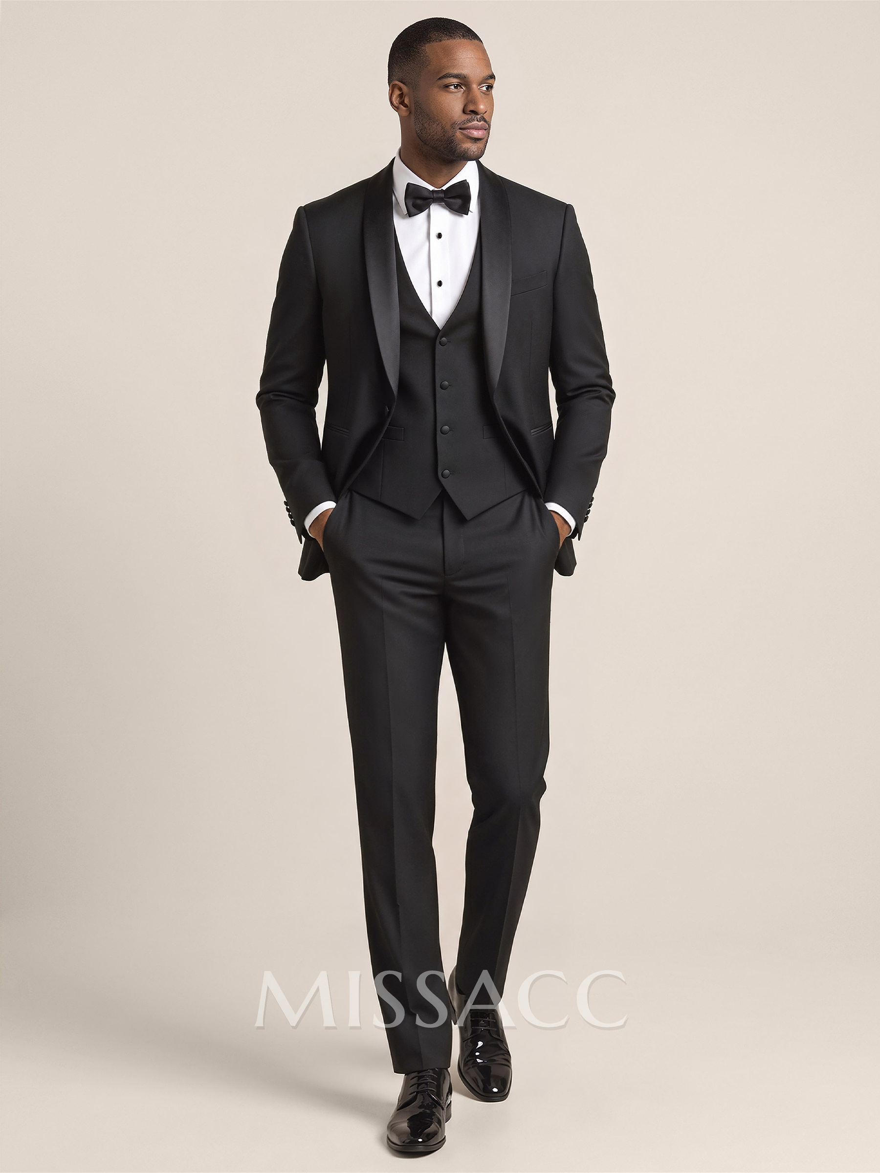 Classic Shawl Collar Single Breasted 3-Piece Suits
