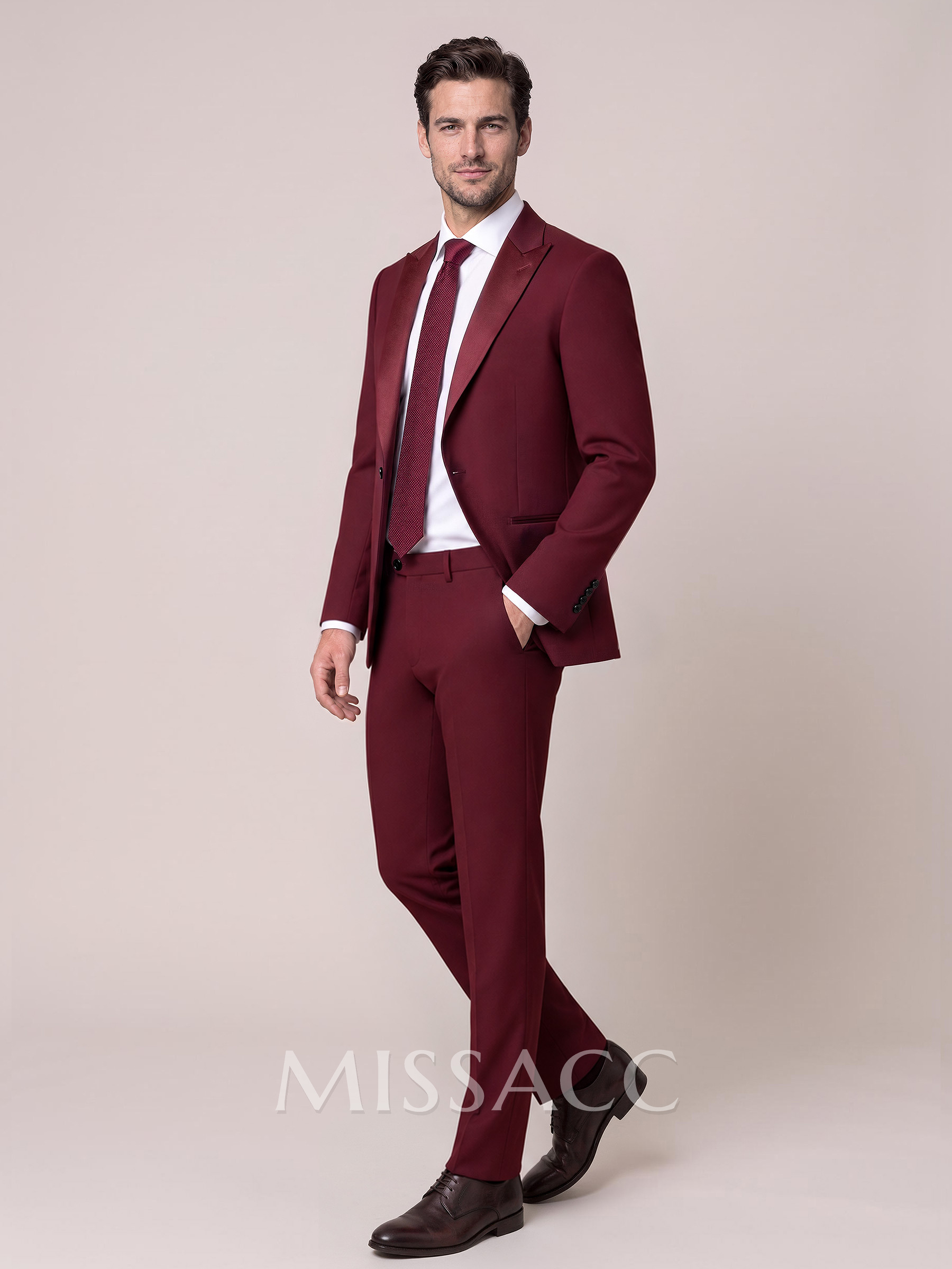 Classic Sharp Collar Single Breasted 2 Piece Tuxedos