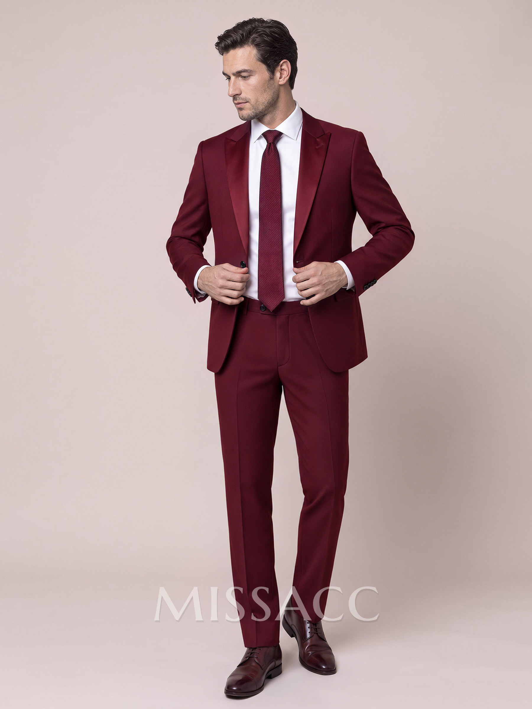 Classic Sharp Collar Single Breasted 2 Piece Tuxedos