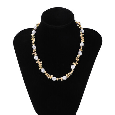 Baroque Irregular Imitation Pearl Choker Necklaces