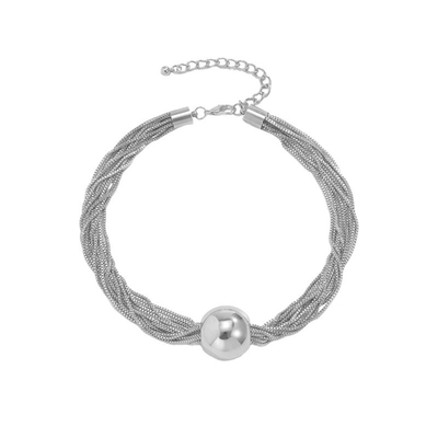 Exaggerated Punk Geometric Sphere Multiple Layer Necklace