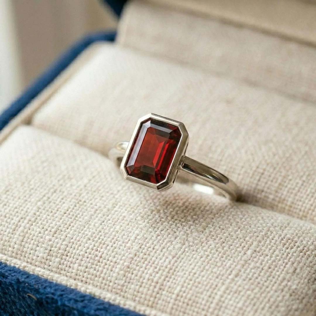5x7mm Emerald Cut Sona Simulated Diamond Engagement Rings In Sterling Silver