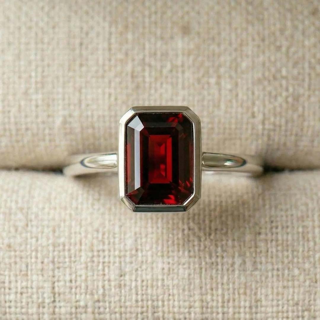 5x7mm Emerald Cut Sona Simulated Diamond Engagement Rings In Sterling Silver