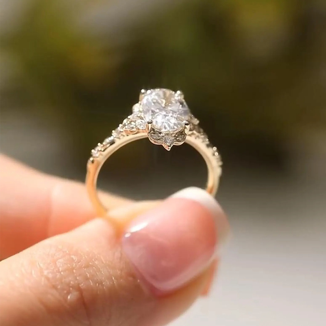 8 X 10 Mm Oval Cut Moissanite Engagement Rings In Sterling Silver
