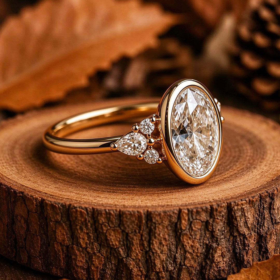 8x10mm Oval Cut Moissanite Engagement Rings In Sterling Silver