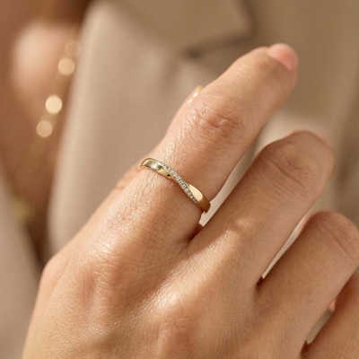 Round Cut Moissanite Wedding Rings In Sterling Silver