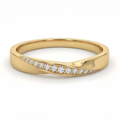 Round Cut Moissanite Wedding Rings In Sterling Silver