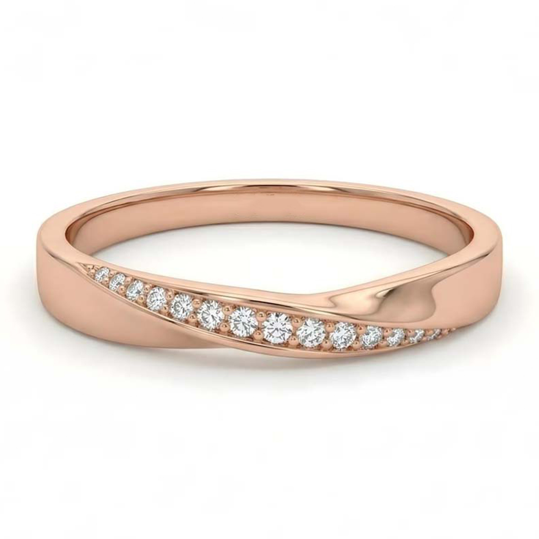Round Cut Moissanite Wedding Rings In Sterling Silver