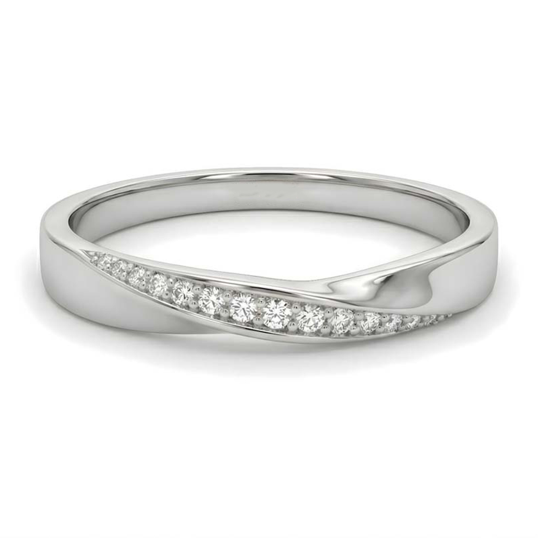 Round Cut Moissanite Wedding Rings In Sterling Silver