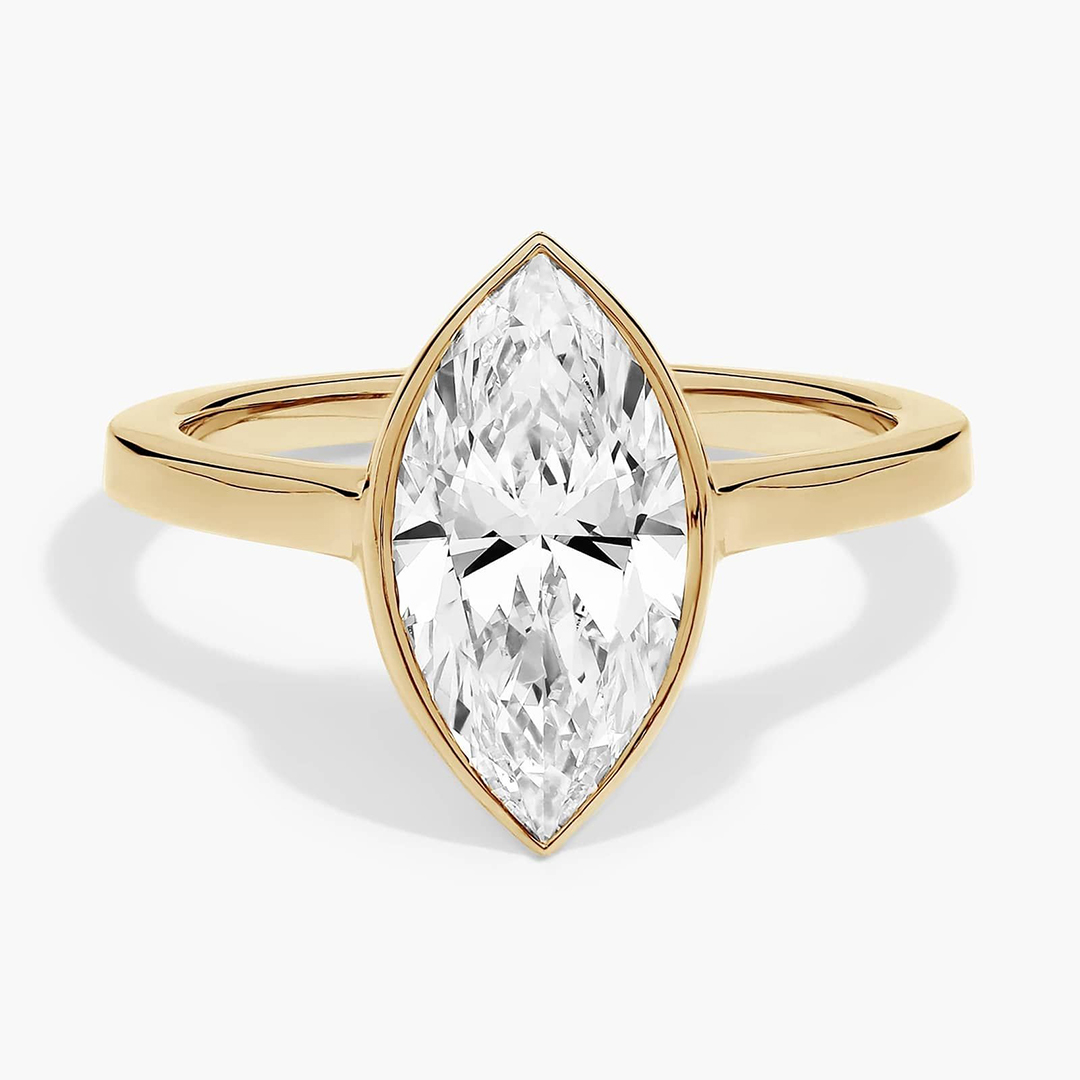 6*12MM Marquise Cut Moissanite Engagement Rings In Sterling Silver
