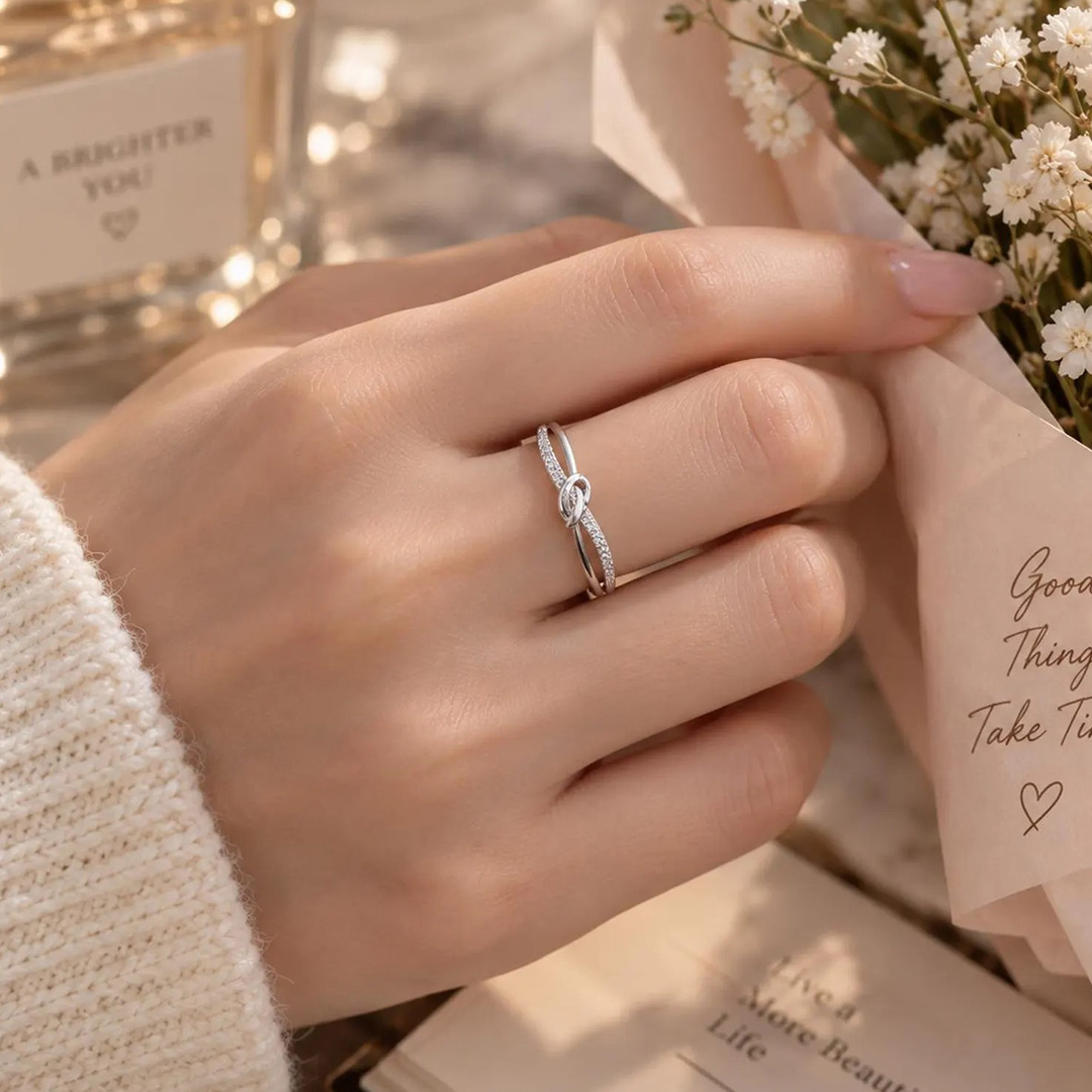 Round Cut Moissanite Wedding Bands In Sterling Silver