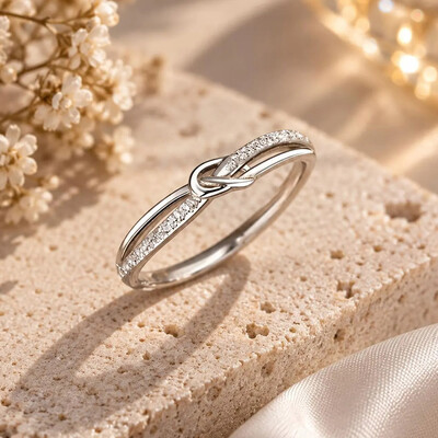 Round Cut Moissanite Wedding Bands In Sterling Silver