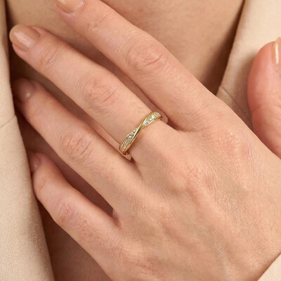 Round Cut Moissanite Wedding Bands In Sterling Silver