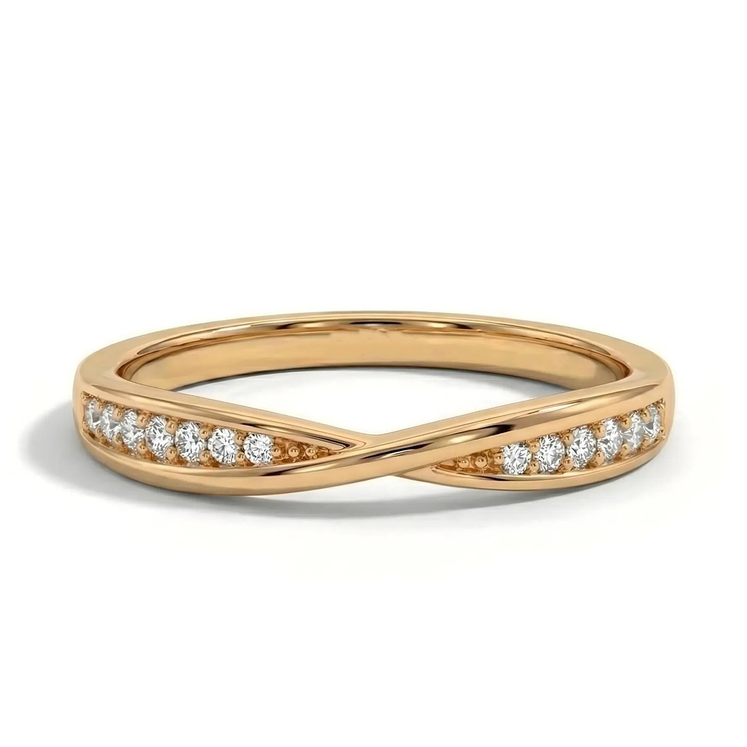 Round Cut Moissanite Wedding Bands In Sterling Silver