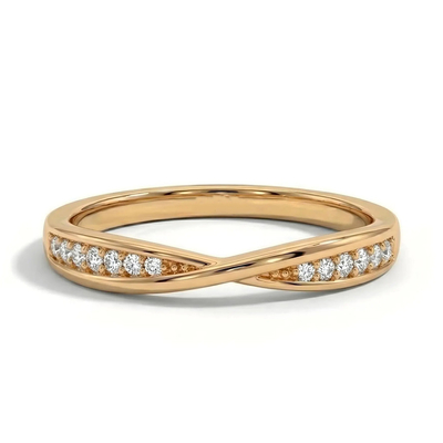 Round Cut Moissanite Wedding Bands In Sterling Silver