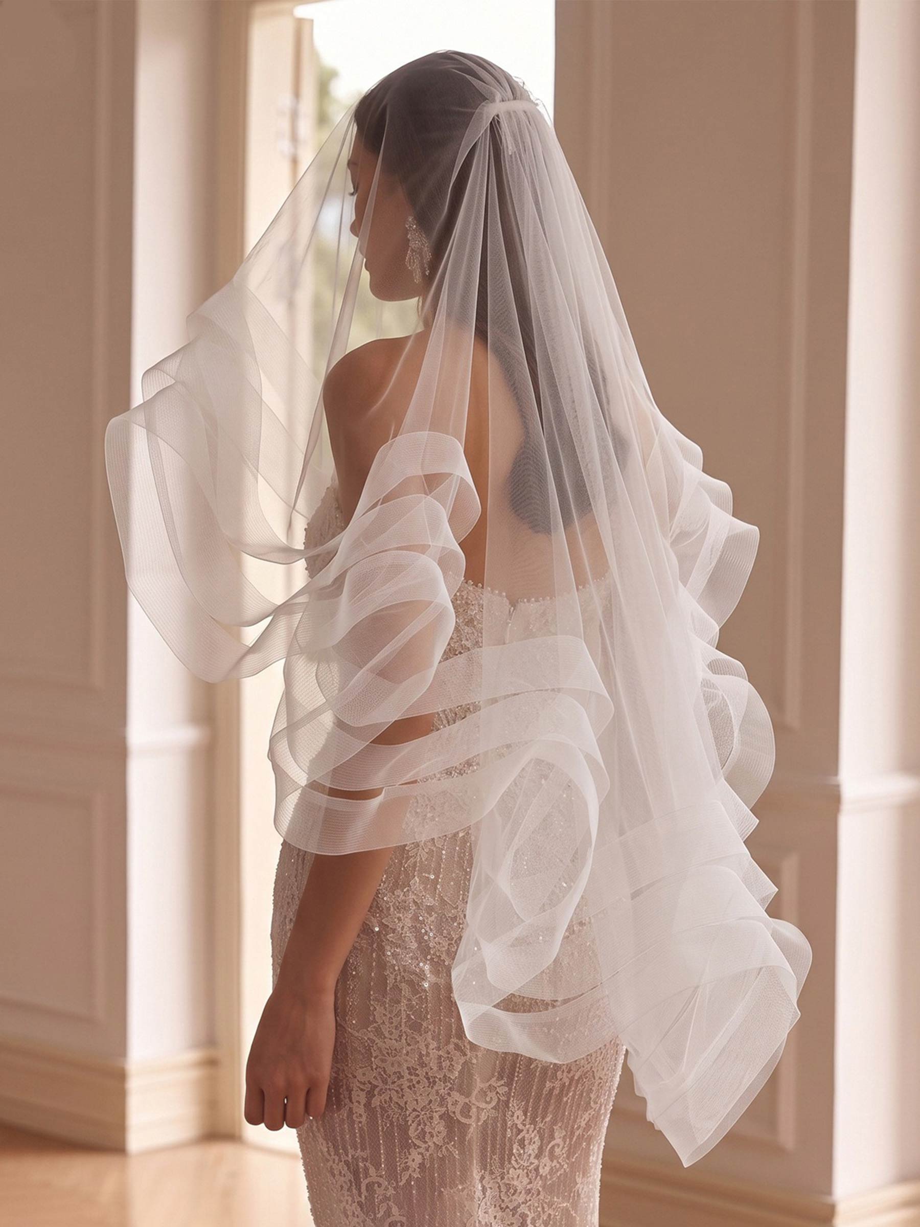 Two-Tier Tulle Fingertip Bridal Veils