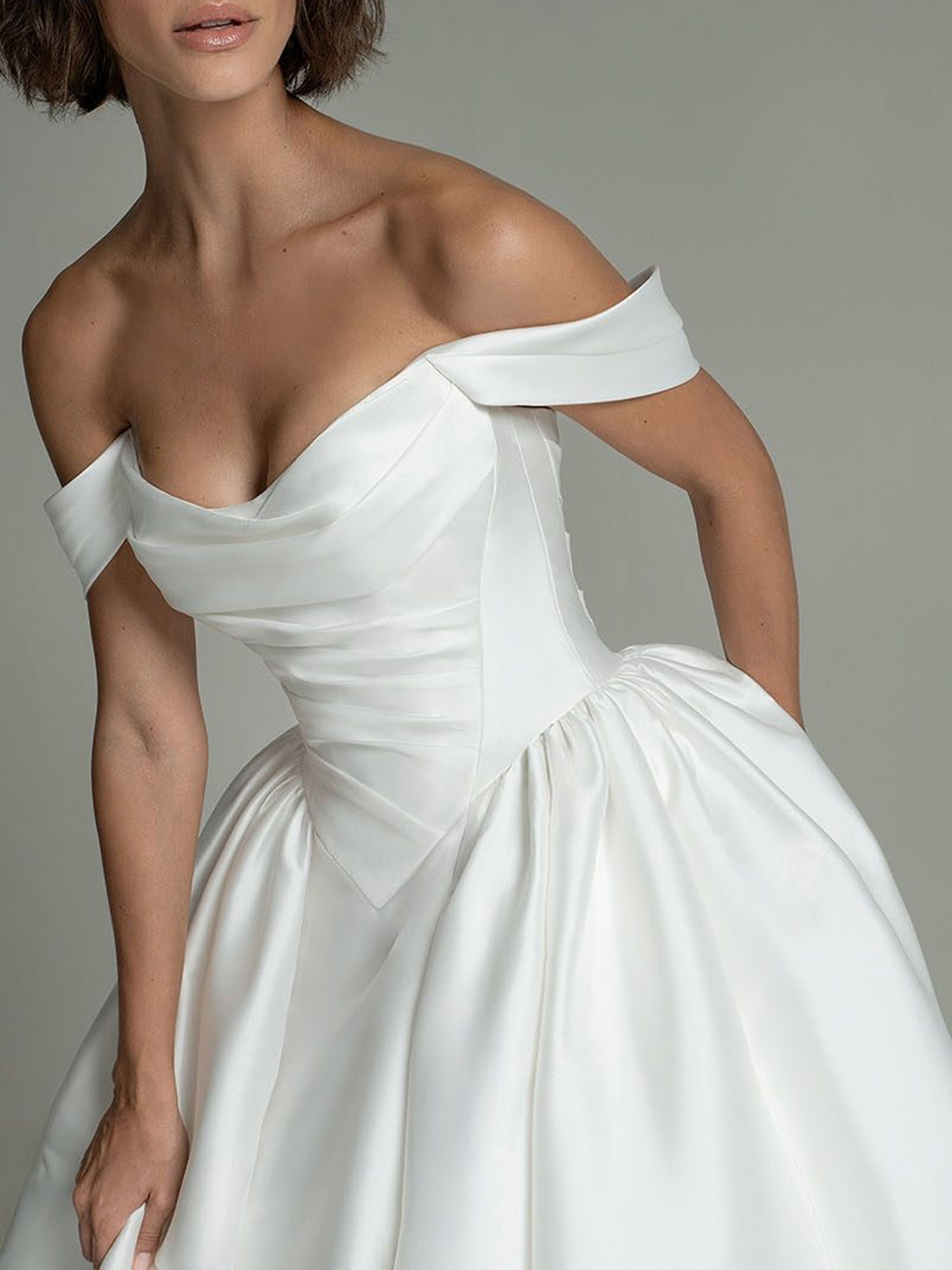 Ball-Gown Off-The-Shoulder Sleeveless Floor-Length Wedding Dresses With Pockets