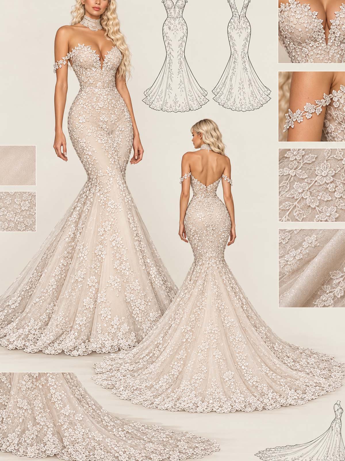 Trumpet/Mermaid Sweetheart Sleeveless Chapel Train Satin/Tulle Wedding Dresses With Appliques Lace