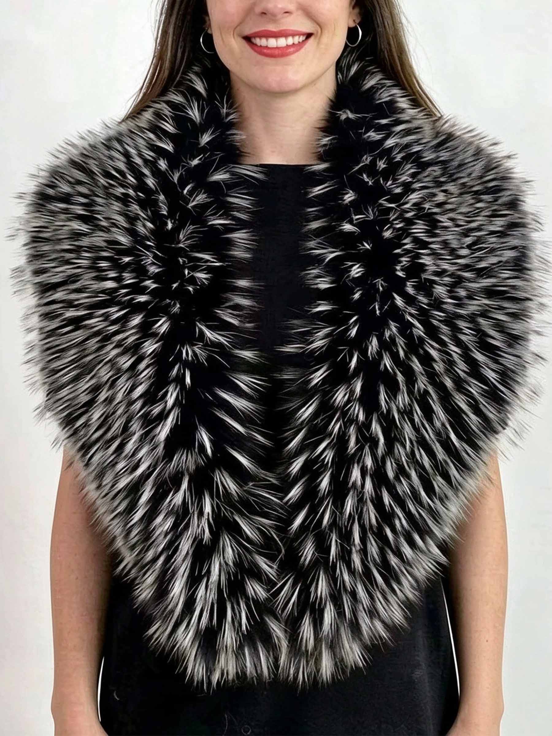 Open Front Faux Fur