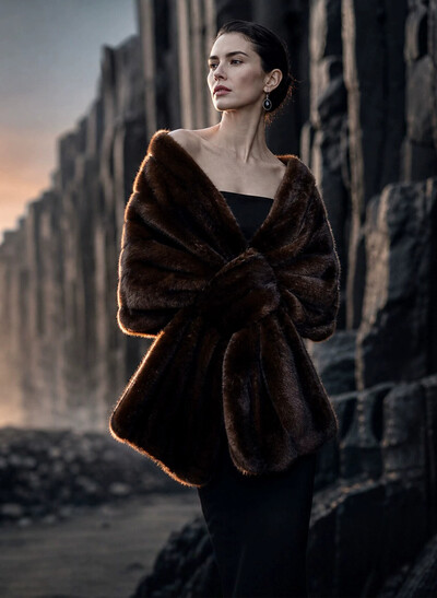 Open Front Faux Fur
