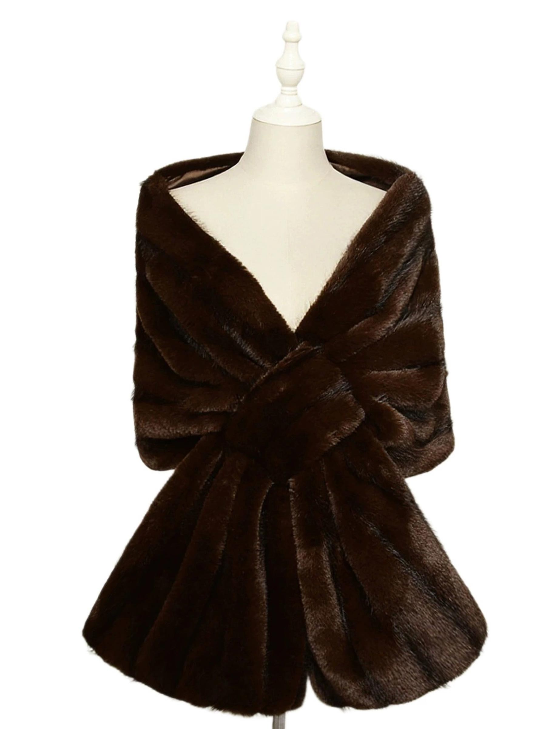 Open Front Faux Fur