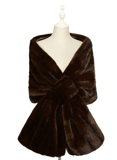 Open Front Faux Fur
