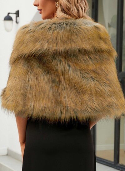 Open Front Faux Fur