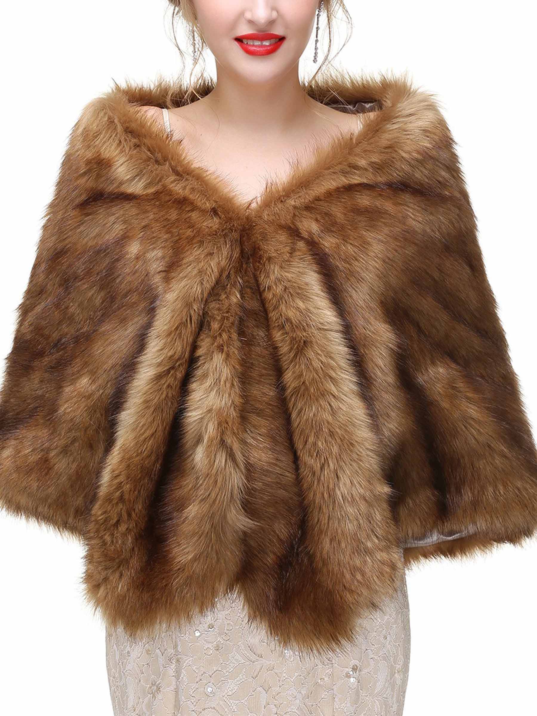 Open Front Faux Fur